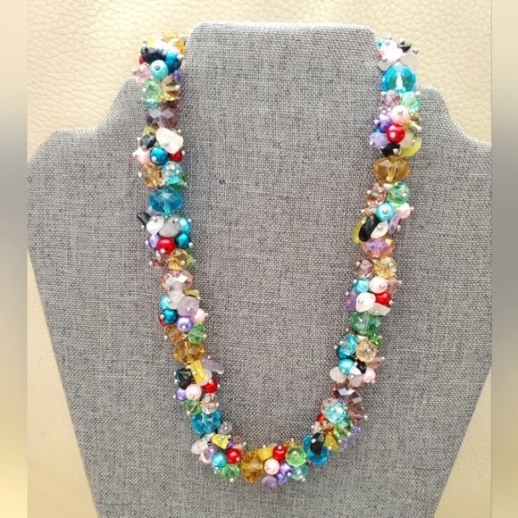 Jewelry - Woven Beaded Necklace Multicolor